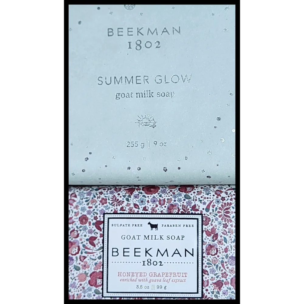 NEW Beekman 1802 Soap Bar BUNDLE Summer Glow 9oz Honeyed Grapefruit 3.5oz NIP